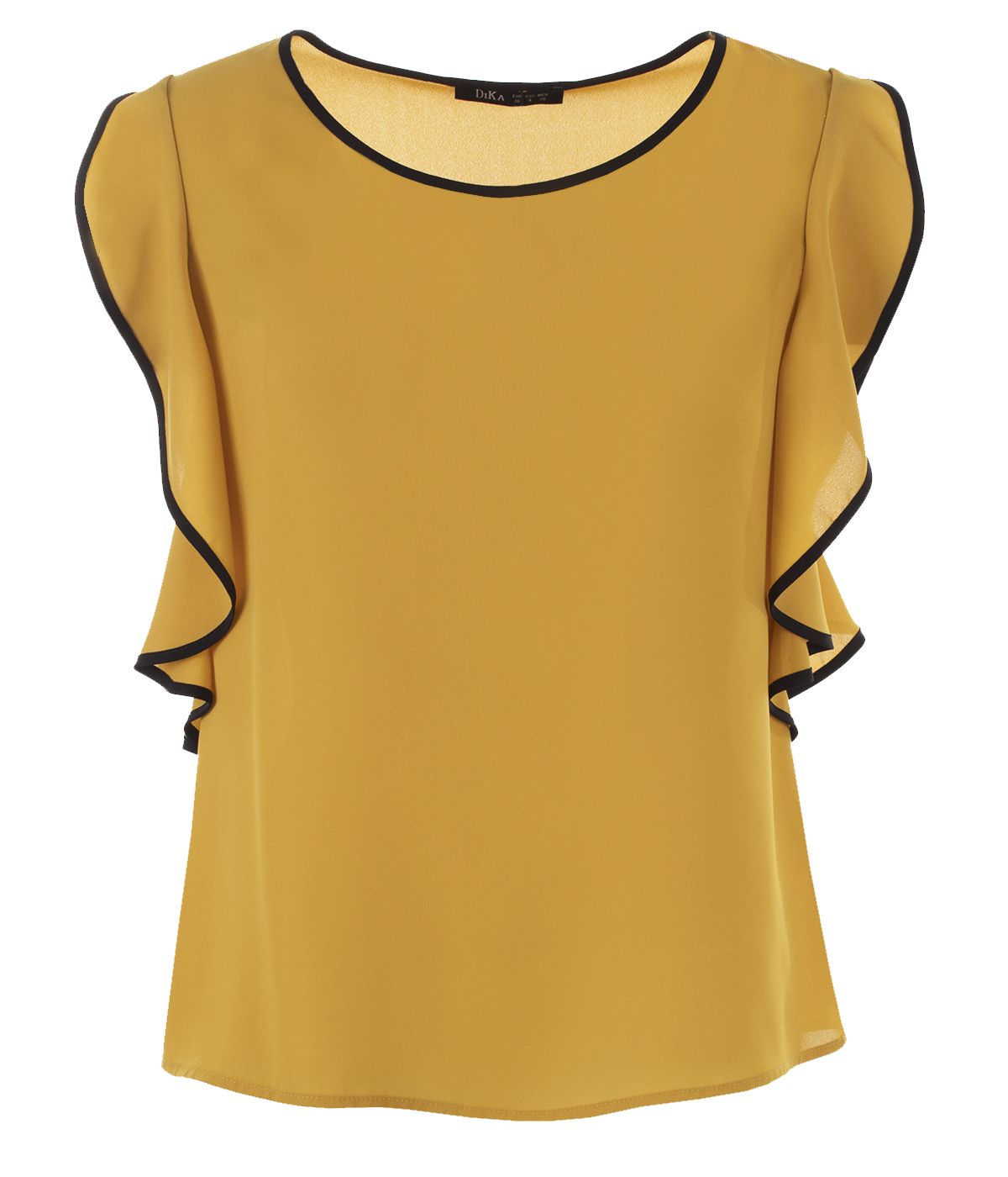 Blouse with ruffles and contrasting trim 0